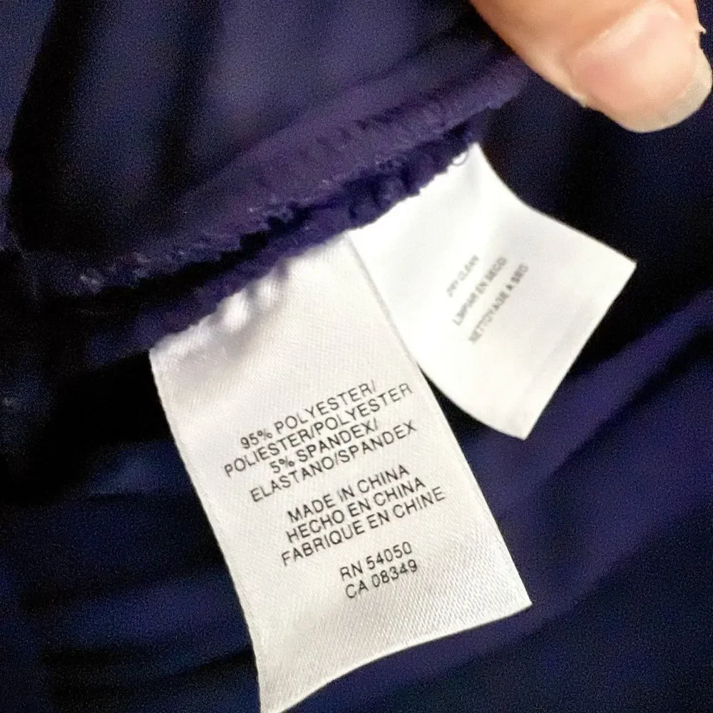 Evan Picone Surplice Neck Ruched Waist Cap Sleeve Midi Dress in Dark Purple 14 - Picture 6 of 6